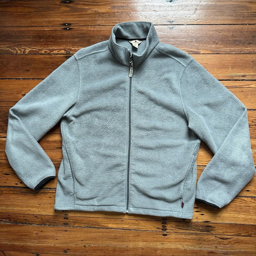 Woolrich Fleece Utility Jacket Mens Sage Green Large Full Zip Outdoor Wear